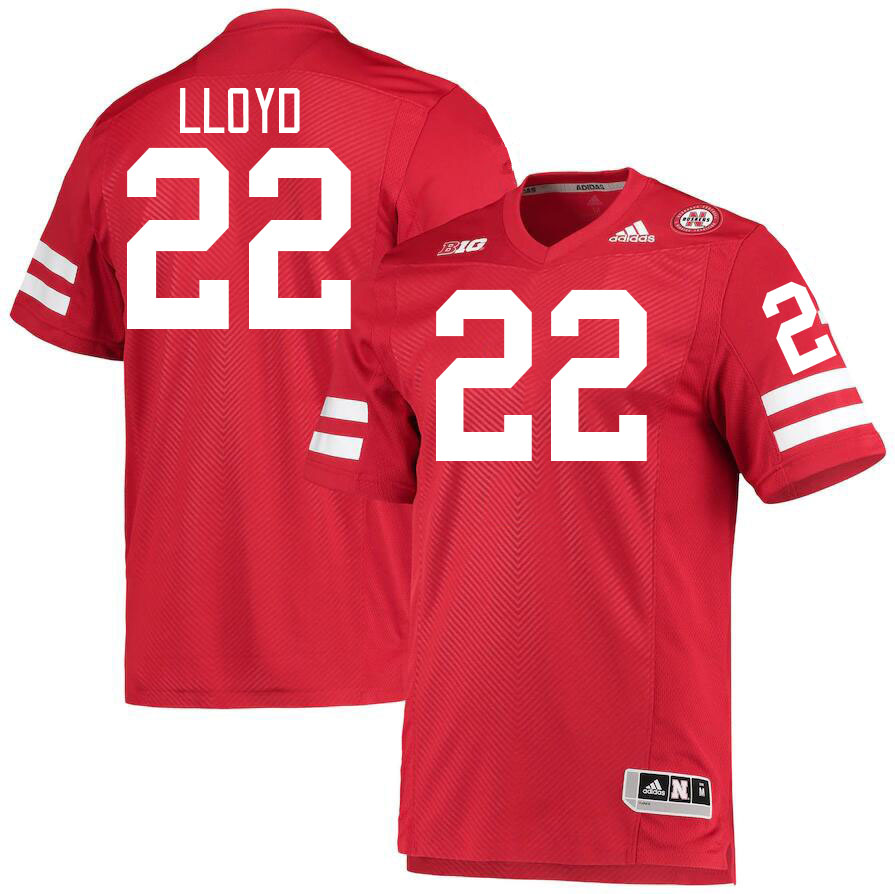 Men #22 Jaylen Lloyd Nebraska Cornhuskers College Football Jerseys Stitched Sale-Red